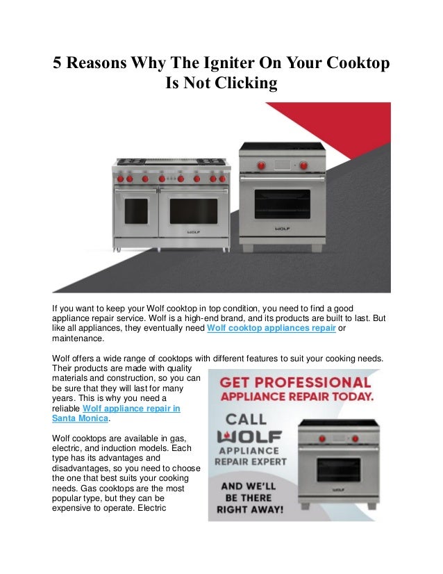 5 Reasons Why The Igniter On Your Cooktop Is Not Clicking.pdf