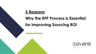 5 Reasons
Why the RFP Process is Essential
for Improving Sourcing ROI
 