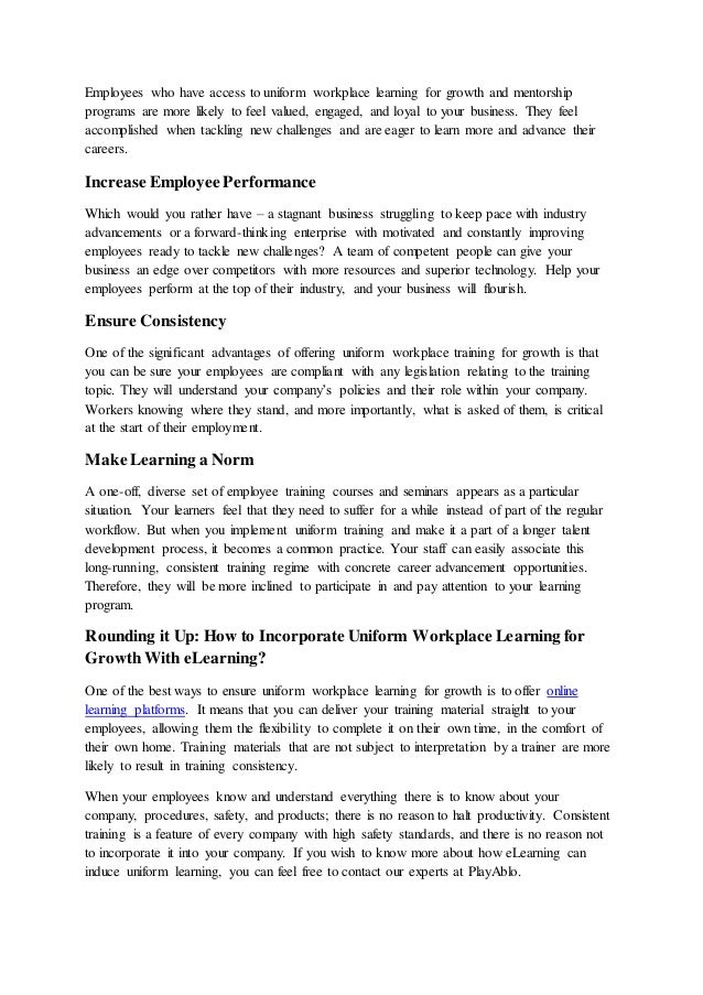 5 reasons why uniform workplace learning is key to sustained success in