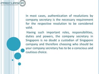 5 Reasons Why You Should Engage A Company Secretary In Singapore