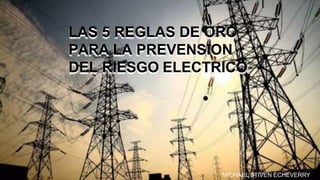 LAS 5 REGLAS DE ORO
PARA LA PREVENSION
DEL RIESGO ELECTRICO
MICHAEL STIVEN ECHEVERRY
 