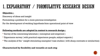 Insight Stimulating Example Comprehensive Research Design: Principles, Types, and Applications | PPTX