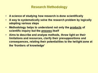 Research Methodology presentation for Ph.D | PPTX