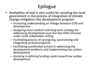 Integration of Land-based Sectoral Program and climate-change mitigation policies