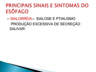 -- SIALORRÉIA-- SIALOSE E PTIALISMO
PRODUÇÃO EXCESSIVA DE SECREÇÃO
SALIVAR
 