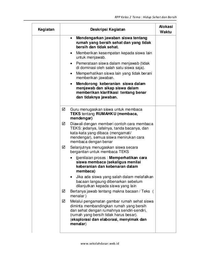 [5] rpp sd kelas 2 semester 2 hidup sehat dan bersih 
