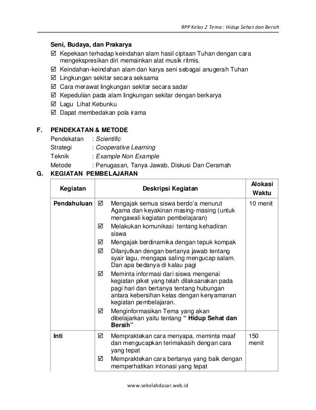[5] rpp sd kelas 2 semester 2 hidup sehat dan bersih 