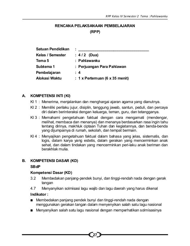 [5] rpp sd kelas 4 semester 2 pahlawanku