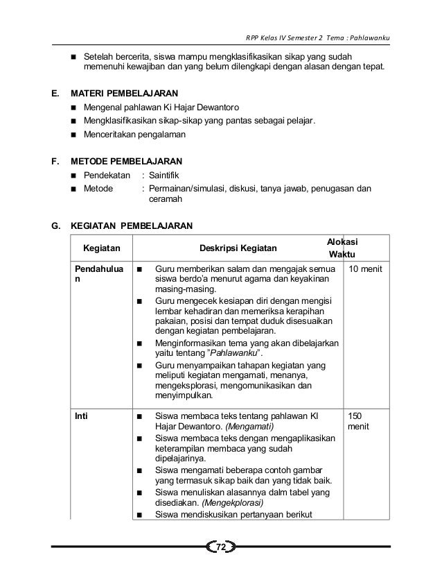 [5] rpp sd kelas 4 semester 2 pahlawanku