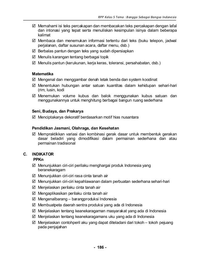 5 Rpp Sd Kelas 5 Bangga Sebagai Bangsa Indonesia