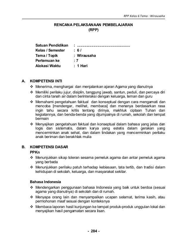 [5] rpp sd kelas 6 wirausaha