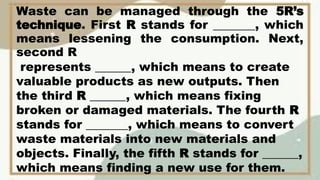 5rs.pptx recover recycle, reuse, repair, | PPTX