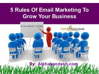 5 Rules Of Email Marketing To
Grow Your Business
By: Alphasandesh.com
 