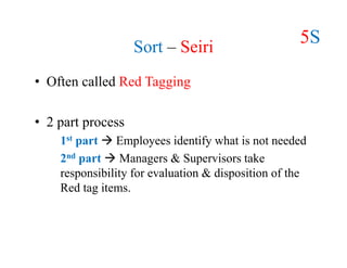 Sort Involves Classification Process Seiri 5 s | PDF