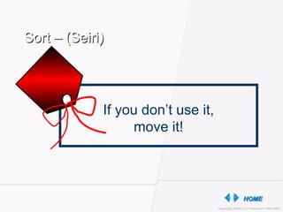 Sort – (Seiri) If you don’t use it, move it! 