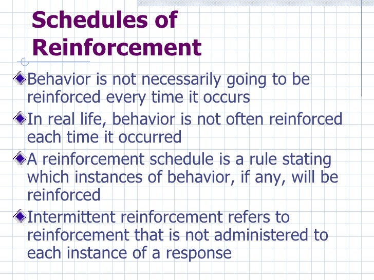 schedules of reinforcement