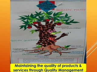 Maintaining the quality of products &
services through Quality Management
 