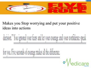 Makes you Stop worrying and put your positive
ideas into actions
 