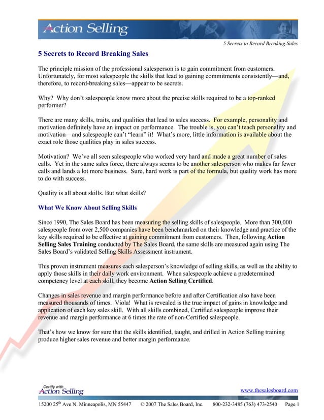 5 Secrets To Record Breaking Sales PDF