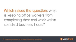 Which raises the question: what is keeping office workers from completing their real work
within standard business hours?
 