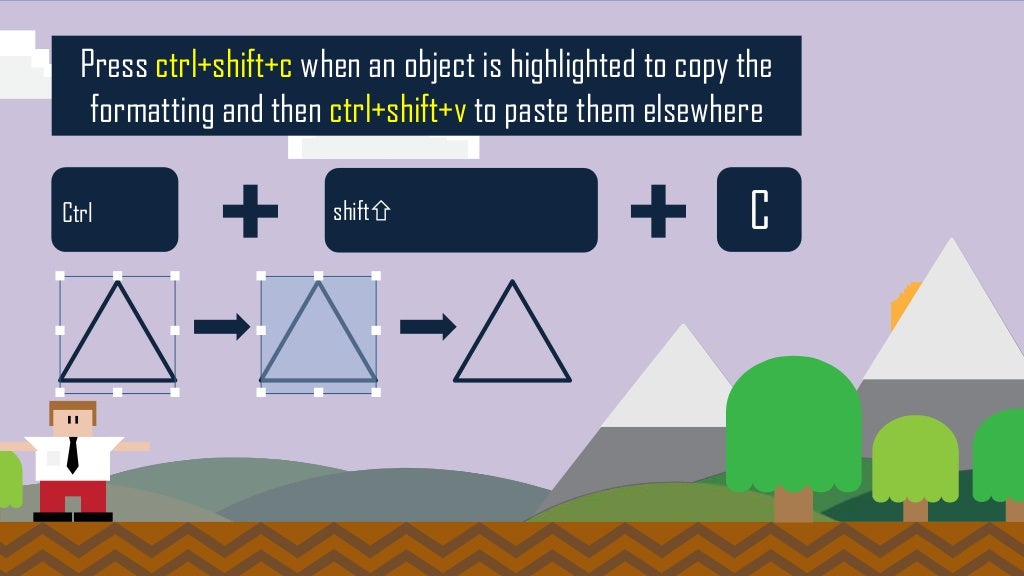 Shift+Ctrl Hold down shift when