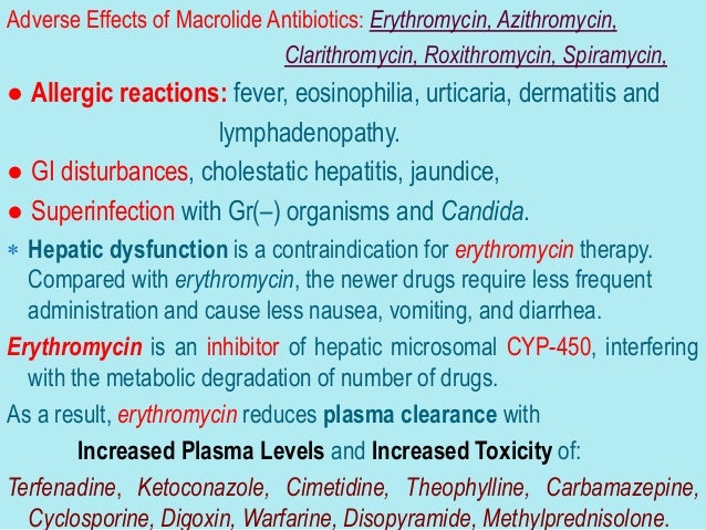 Antibiotic effects azithromycin side