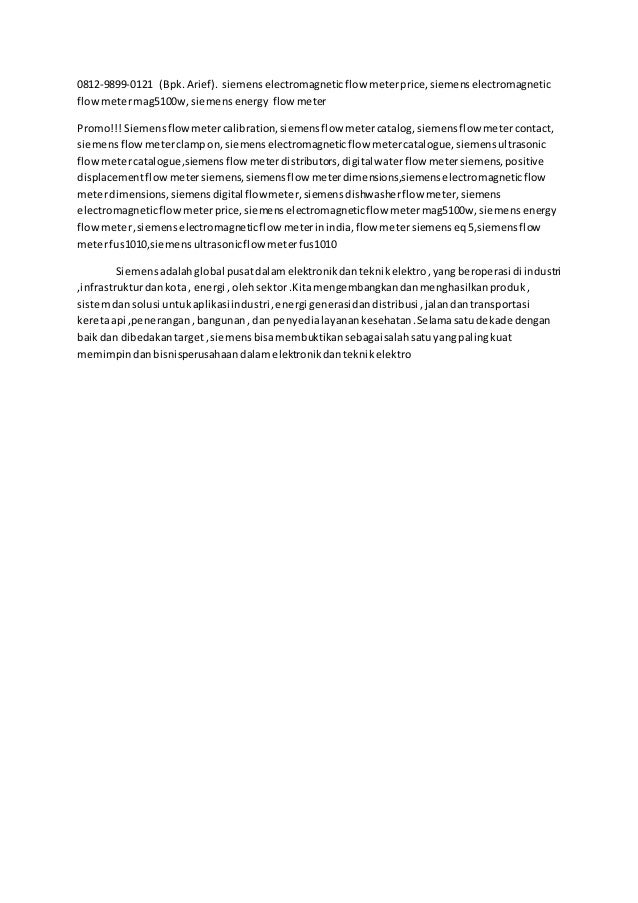 081298990121 (Bpk. Arief). Siemens flow meter price