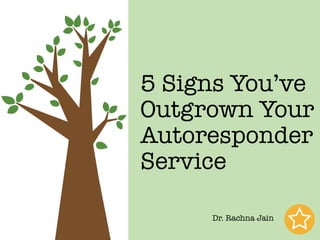 5 Signs You’ve
Outgrown Your
Autoresponder
Service
Dr. Rachna Jain
 