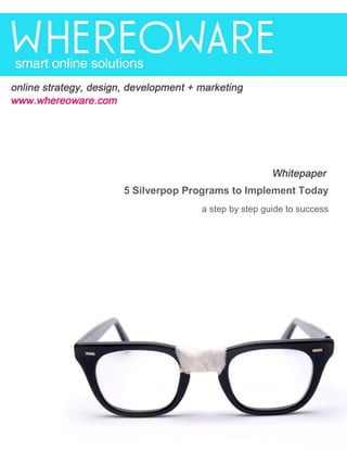 5 Silverpop Programs to Implement Today
                     a step by step guide to success




www.whereoware.com                                 1
 