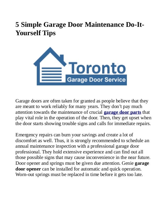 Garage Door Repair Toronto