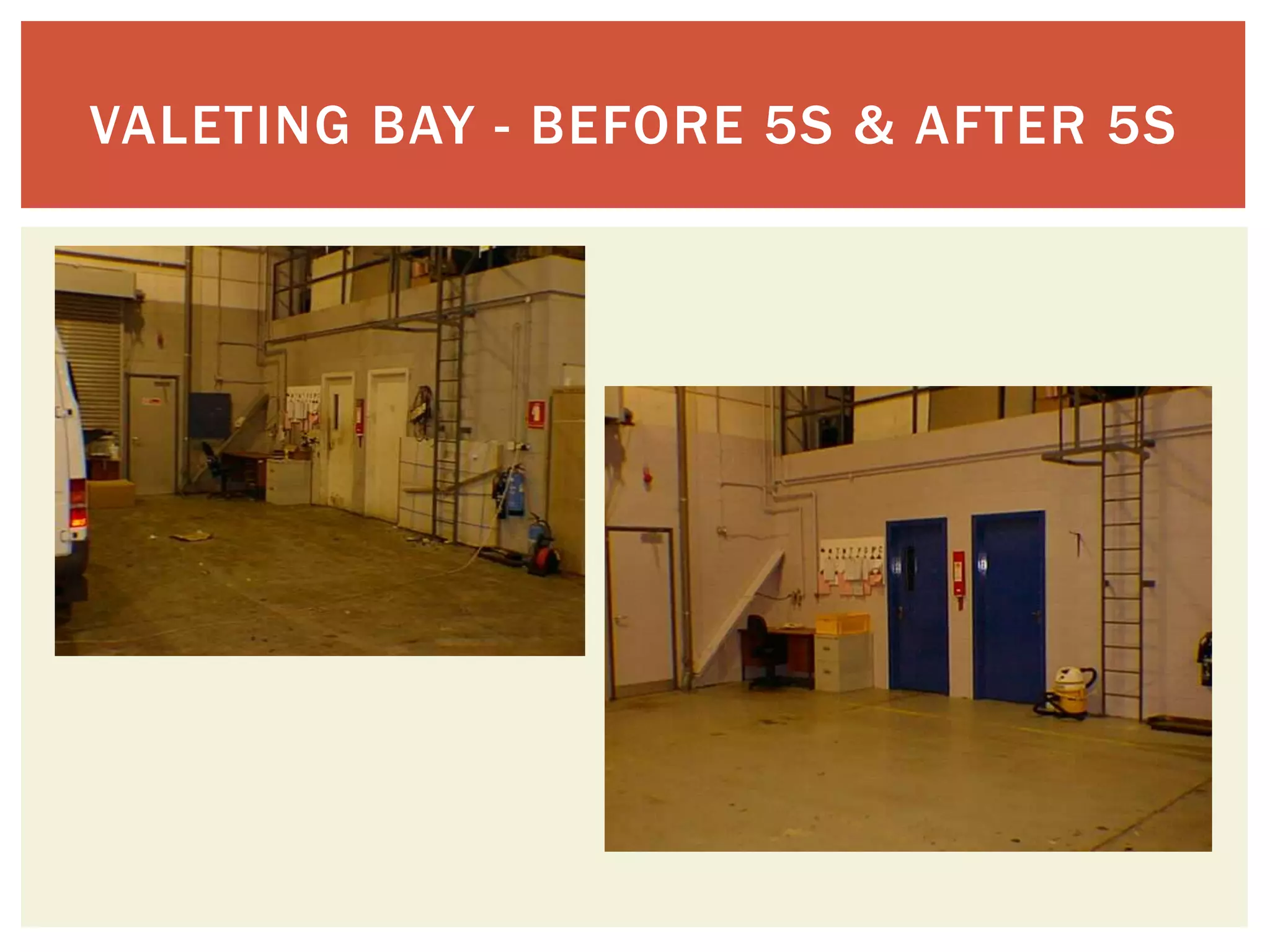 VALETING BAY - BEFORE 5S & AFTER 5S
 