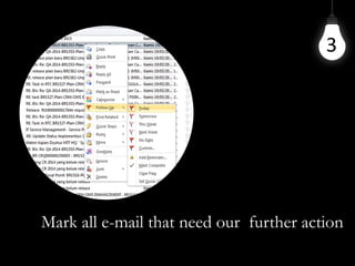 Mark all e-mail that need our further action
3
 