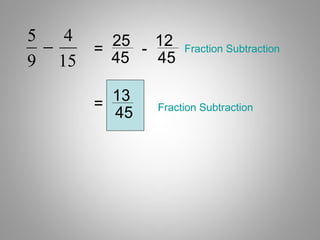 Simplification of Fractions and Operations on Fractions | PPT