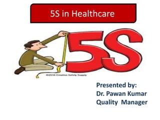 5S in Healthcare
Presented by:
Dr. Pawan Kumar
Quality Manager
 