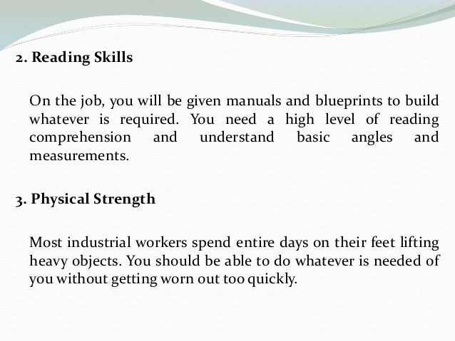 5 skills needed to be an industrial worker skills needed for a job
