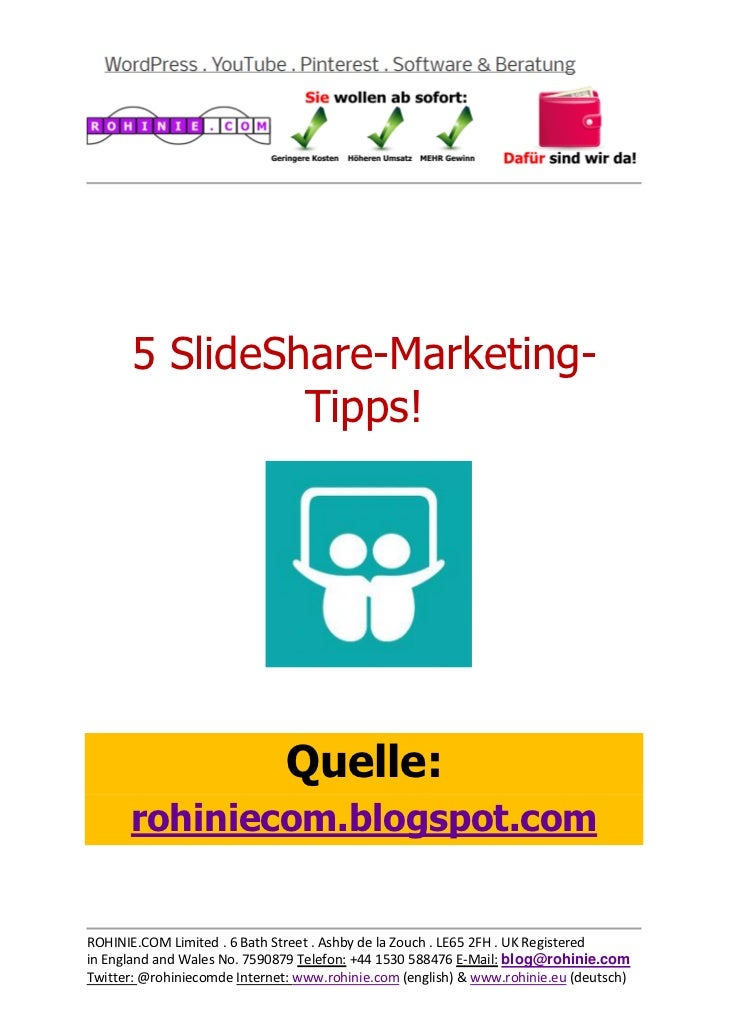 5 SlideShare Marketing Tipps