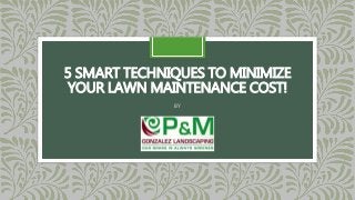 5 SMART TECHNIQUES TO MINIMIZE
YOUR LAWN MAINTENANCE COST!
BY
 