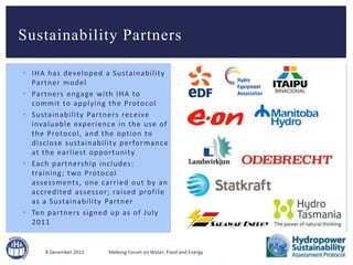 Hydropower Sustainability Assessment Protocol | PPTX