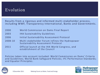 Hydropower Sustainability Assessment Protocol | PPTX