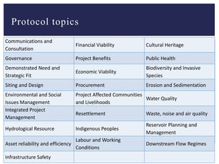 Hydropower Sustainability Assessment Protocol | PPTX