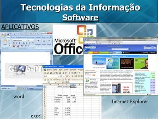 Tecnologias da Informação Software APLICATIVOS word excel Internet Explorer 
