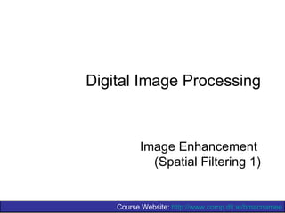 Digital Image Processing



          Image Enhancement
            (Spatial Filtering 1)


    Course Website: http://www.comp.dit.ie/bmacnamee
 