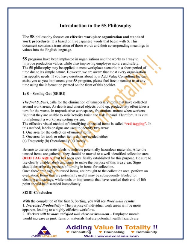 5s Philosophy | PDF