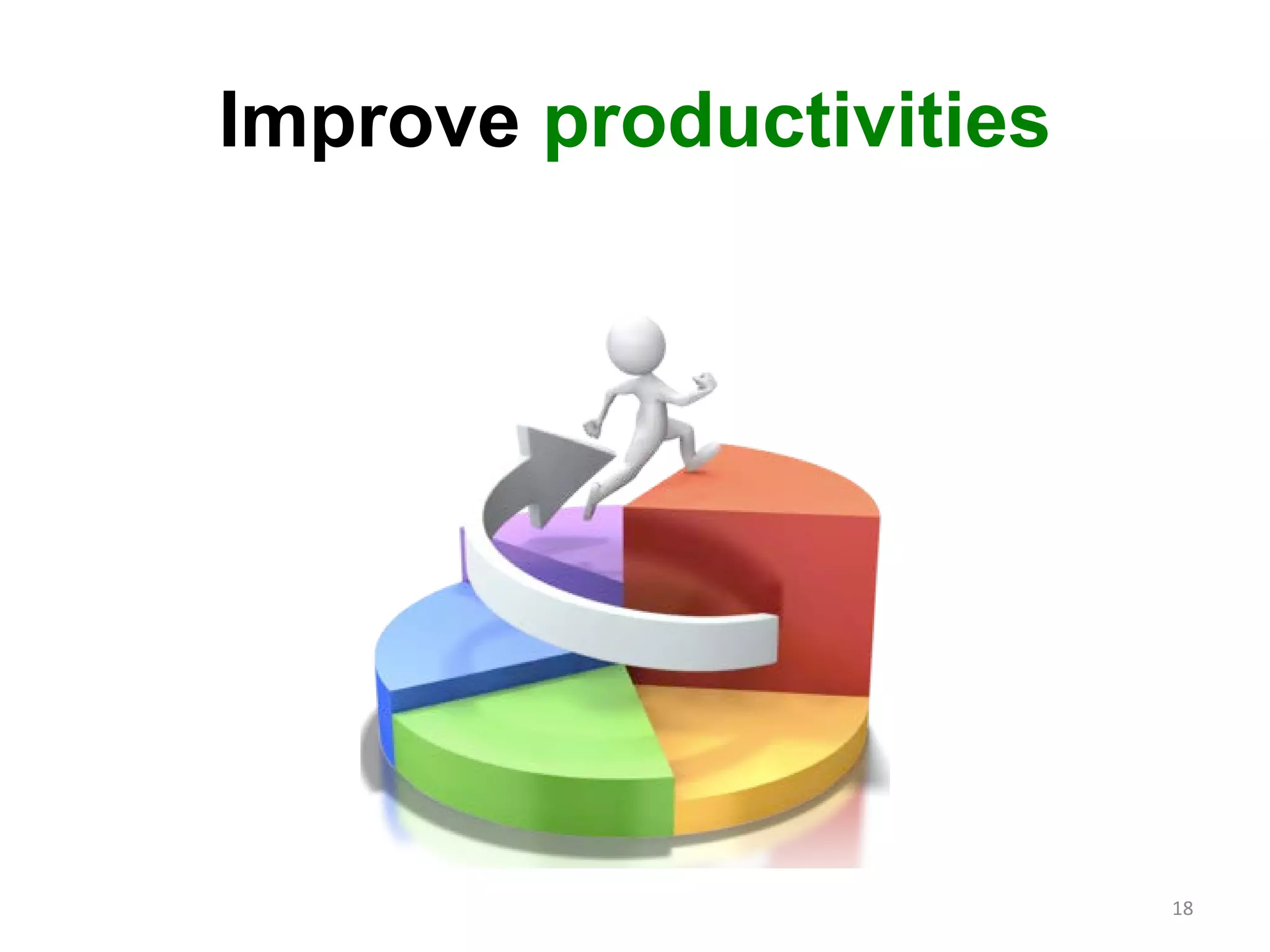 Improve productivities
18
 