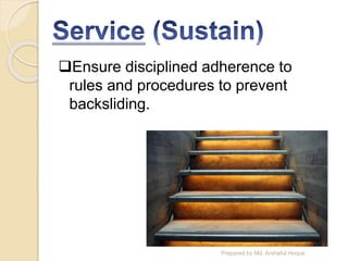 Ensure disciplined adherence to
rules and procedures to prevent
backsliding.
Prepared by Md. Arshaful Hoque
 