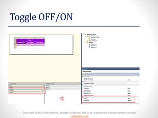 Copyright 2014 © Ram Kedem. All rights reserved. Not to be reproduced without written consent. ramkedem.com 
Toggle OFF/ON  