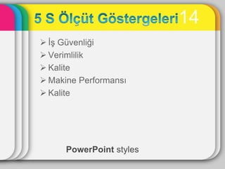 14
 ĠĢ Güvenliği
 Verimlilik
 Kalite
 Makine Performansı
 Kalite




      PowerPoint styles
 