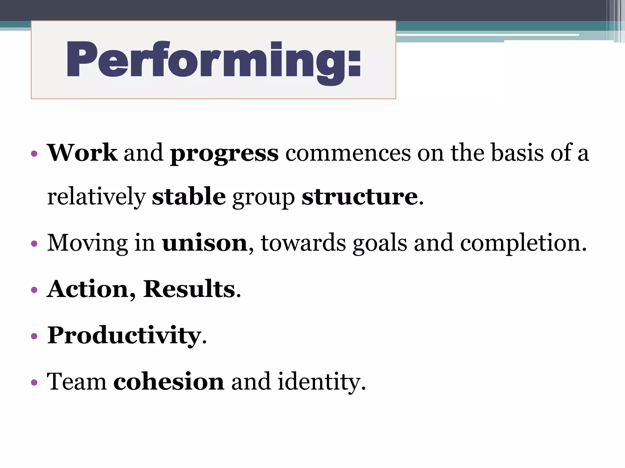 5 stages of group development, norms (tuckman) | PPTX