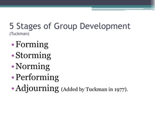 5 stages of group development
