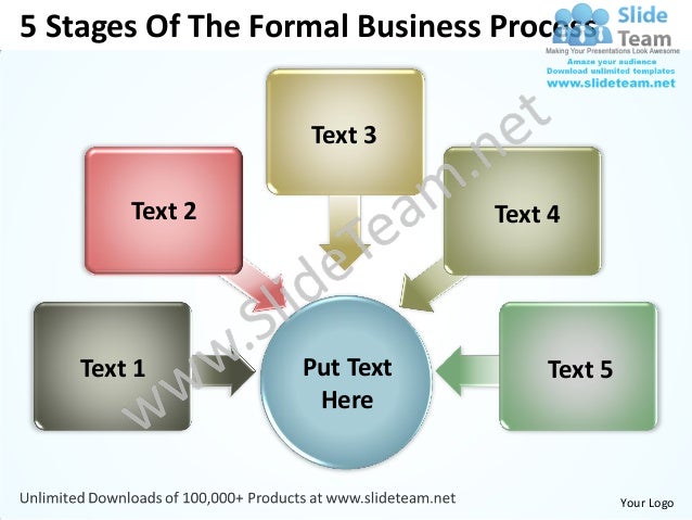 5 stages of the formal business process powerpoint templates 0812